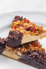 cookies with candies, nuts and chocolate