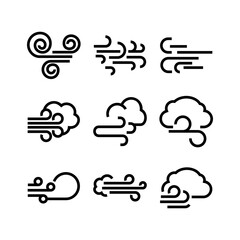 wind icon or logo isolated sign symbol vector illustration - high quality black style vector icons