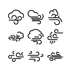 wind icon or logo isolated sign symbol vector illustration - high quality black style vector icons