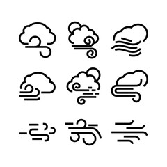 wind icon or logo isolated sign symbol vector illustration - high quality black style vector icons