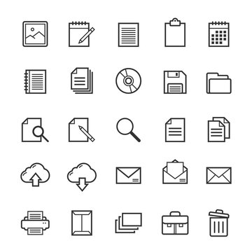 Set of Outline stroke document icon