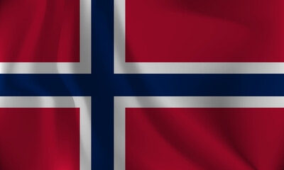 Flag of Norway, with a wavy effect due to the wind.