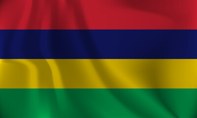 Fototapeta premium Flag of Mauritius, with a wavy effect due to the wind.