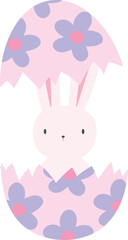 Cute Easter Bunny In Easter Eggs Hatching