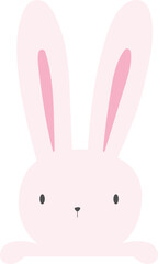 Cute Easter White Rabbit Corner