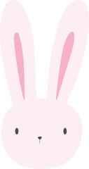 Cute Easter White Rabbit Face