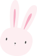 Cute Easter White Rabbit Face
