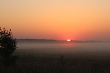 sunset over the river