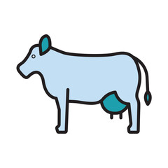 Filled Line COW design vector icon