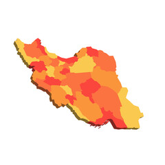 Iran political map of administrative divisions - provinces. Map with labels.
