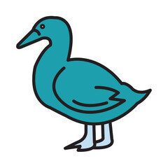 Filled Line DUCK design vector icon