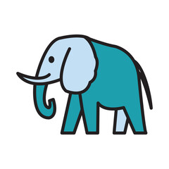 Filled Line ELEPHANT design vector icon