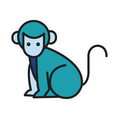 Filled Line MONKEY design vector icon