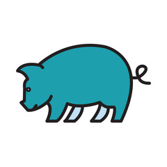 Filled Line PIG design vector icon
