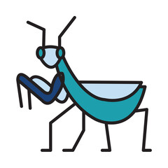 Filled Line PRAYING MANTIS design vector icon