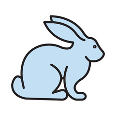 Filled Line RABBIT design vector icon