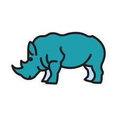 Filled Line RHINOCERROD design vector icon