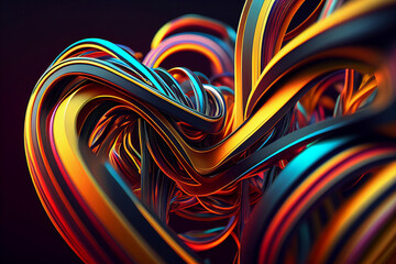 Abstract background lines, waves, made with Generative AI