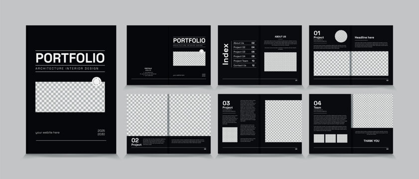 Architecture and interior portfolio design, Architecture Portfolio Layout, a4 size portfolio template design.
