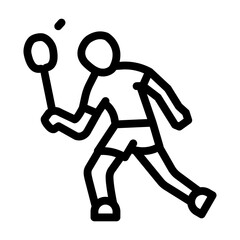 professional badminton line icon vector illustration