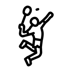 fitness badminton line icon vector illustration