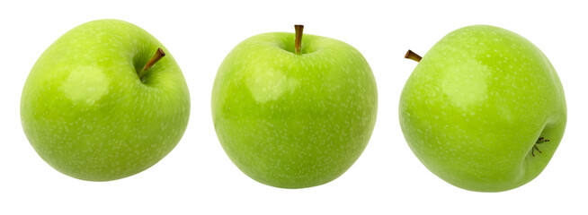green apple isolated, fresh green apple, transparent png, PNG format, cut out, collection - obrazy, fototapety, plakaty