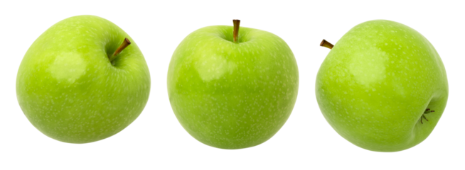 green apple isolated, fresh green apple, transparent png, PNG format, cut out, collection
