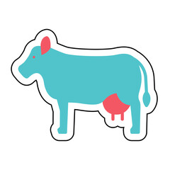 Sticker COW design vector icon