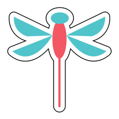 Sticker DRAGONFLIES design vector icon