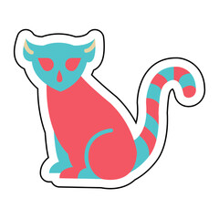 Sticker LEMURS design vector icon