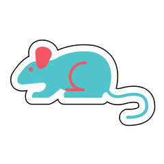 Sticker MOUSE design vector icon