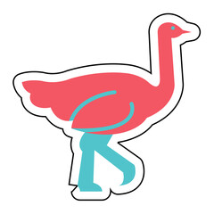Sticker OSTRICH design vector icon