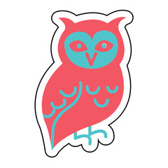Sticker OWL design vector icon