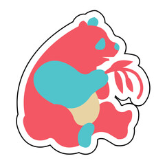 Sticker PANDA design vector icon