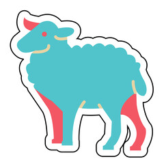Sticker SHEEP design vector icon