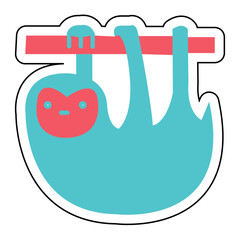 Sticker SLOTH design vector icon