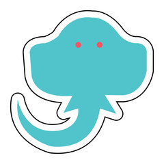Sticker STINGRAY design vector icon