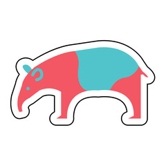 Sticker TAPIR design vector icon