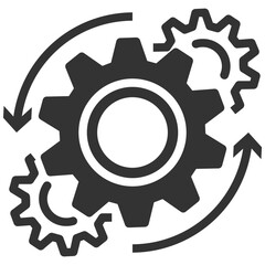 Simple process solid icon, procedure and mathod related concept on the white background