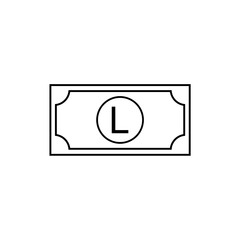 Honduras Currency Symbol, Honduran Lempira Icon, HNL Sign. Vector Illustration