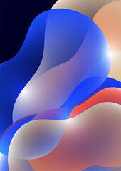 Bright colored fluid. Abstract 3d background. Liquid paints. Banner or sign design. Vector