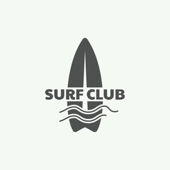 Surfboard Vintage Logo Template.