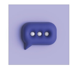 3d social media comment icon