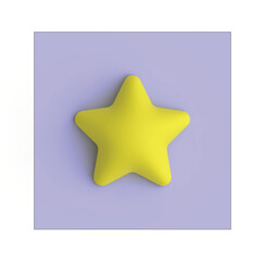 3d yellow star
