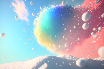 Obraz na płótnie Canvas Pastel Color Balloon Background, AI