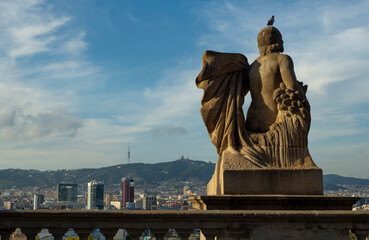 Barcelona, view of Plaza Espana, from the National Art Museum of Catalonia - 575348637
