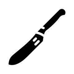 butcher meat knife glyph icon vector illustration