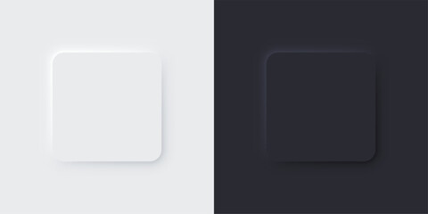 Neumorphic square set. Web elements, buttons. 3d design. Vector EPS 10