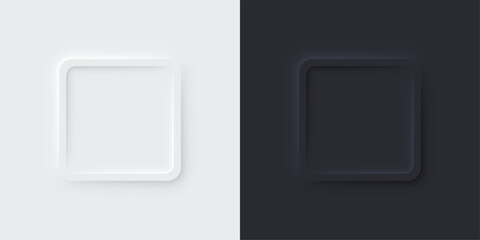 Neumorphic square set. Web elements, buttons. 3d design. Vector EPS 10