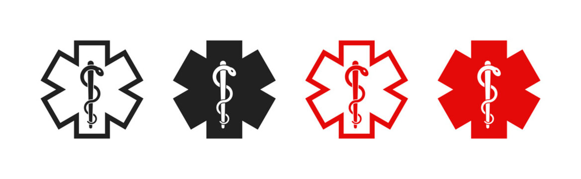 Emergency medical symbol, icon, logo. Vector EPS 10